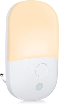 BABYLIYA LAMPKA NOCNA LED DO GNIAZDKA Z CZUJNIKIEM ZMIERZCHU 2700K