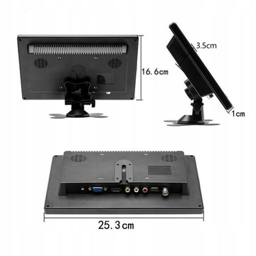 АВТОМОБИЛЬНЫЙ ЖК-МОНИТОР HD 10,1 ДЮЙМОВ HDMI/BNC/VGA/AV