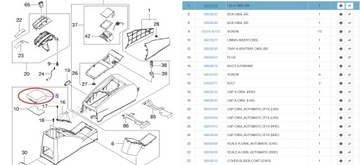 VRSTVA KONZOLA KRYT DAEWOO NUBIRA II 2