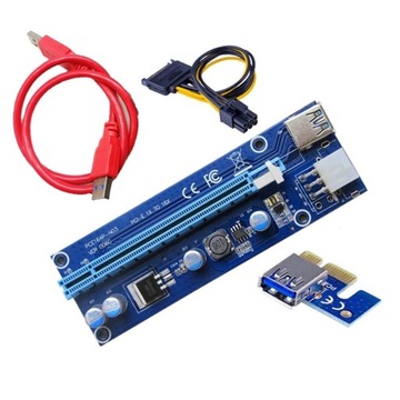 Райзер 006C USB 3.0 PCI-E 1x-16x 6PIN SATA