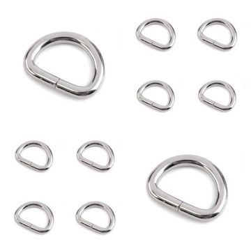 Półkółko półkole metalowe 15mm nikiel 10 sztuk