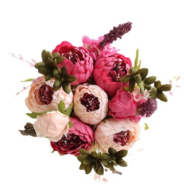BUKIET SZTUCZNE Peonie KWIATY Piwonii Ozdobny 50cm