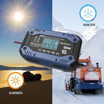 Интеллектуальное зарядное устройство Qoltec STD AGM GEL LiFePO4 | Прямой