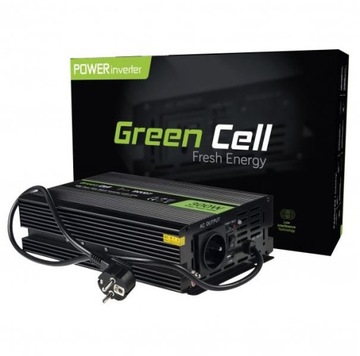 PRZETWORNICA NAPIĘCIA INWERTER Green Cell 12V -> 230V 300W/600W CZYSTA SINU