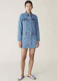 GANNI sukienka 38 M WASHED INDYGO DENIM DRESS