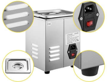 VEVOR 1,3L Myjka Ultradźwiękowa 60W 40KHz 220V