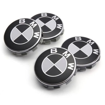 4 szt.BMW Kołpak Piasty Koła Czarny i biały 68mm