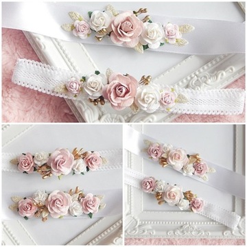 Розовая повязка на голову венок