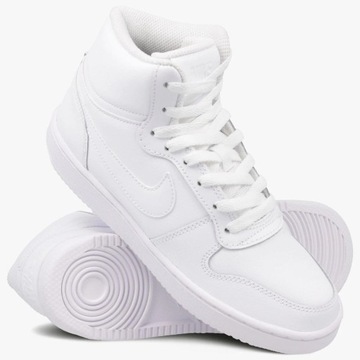 Buty Damskie Nike Ebernon Mid Białe sportowe Skóra Zimowe hi Wysokie