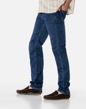 Długie Spodnie Jeansy Granatowe Dżinsowe Męskie Dżinsy Texasy 7069 W40 L36