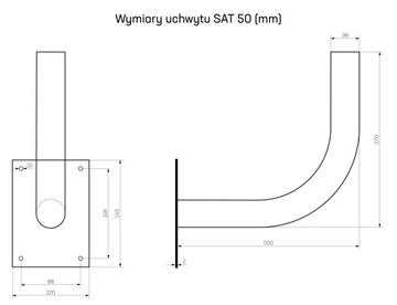 КРОНШТЕЙН МАЧТЫ ДЛЯ СПУТНИКОВОЙ АНТЕННЫ 50 СМ