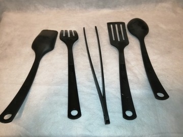 Кухонная утварь, столовые приборы, набор из 5 шт., черный