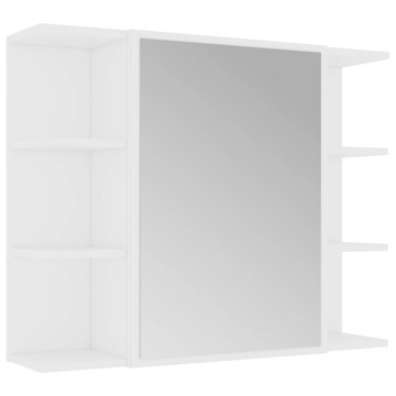 Szafka łazienkowa z lustrem, biała, 80 x 20,5 x