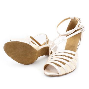 BUTY LATINO SANDAŁY NA TANIEC SREBRNE 7,5 CM 38