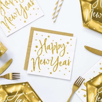 НОВОГОДНИЕ салфетки белые бумажные НОВЫЙ ГОД x20