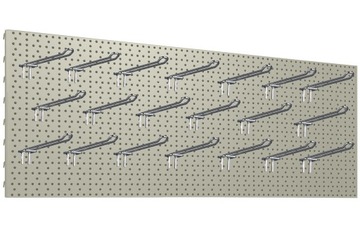 Tablica warsztatowa 1000x400 krem + 20x zawieszka podwójna L-200