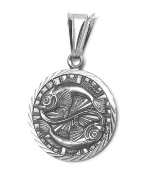 SREBRNY ZNAK ZODIAKU RYBY 925 ZAWIESZKA