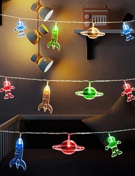 Kolorowe Lampki Led dla dzieci girlanda KOSMOS 1,5m