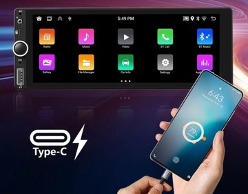 Универсальное радио, 2 ГБ, 32 ПЗУ, ANDROID, 1DIN, 6,9 дюйма, BT, GPS, WIFI. ОБЪЕМ