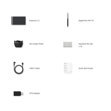 Планшет с изображением Huion Inspiroy 2 л H1061P, черный