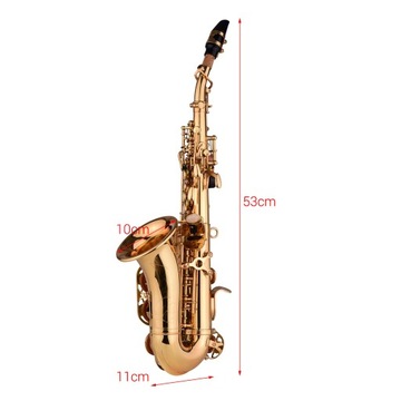 Mini Bb Soprano Saxophone Sax Brass Material Gold
