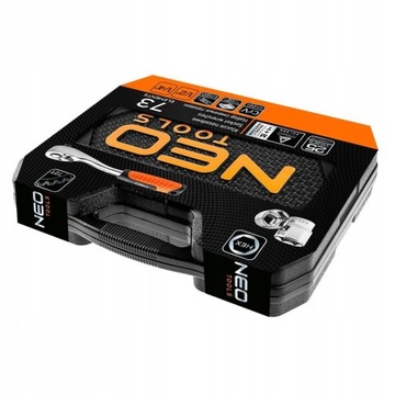 ZESTAW KLUCZY NASADOWYCH KLUCZE NASADOWE 1/2, 1/4 73 ELEMENTÓW WALIZKA