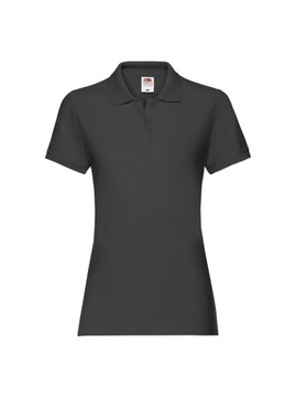 FRUIT OF THE LOOM PREMIUM Koszulka Polo Damska Bez Nadruku CZARNA Rozm: XL