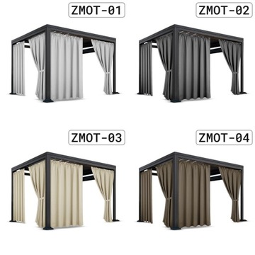 ZASŁONY NA TARAS 155x260 ZASŁONA OGRODOWA OGRODOWE Z TUNELEM WODOODPORNE