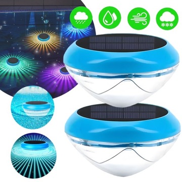2X SOLARNE PŁYWAJĄCE OŚWIETLENIE BASENU OŚWIETLENIE BASENU LED RGB