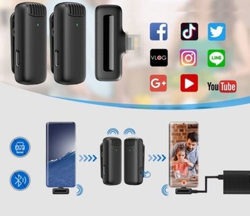 2 БЕСПРОВОДНЫХ МИКРОФОНА USB-C + ЧЕХОЛ