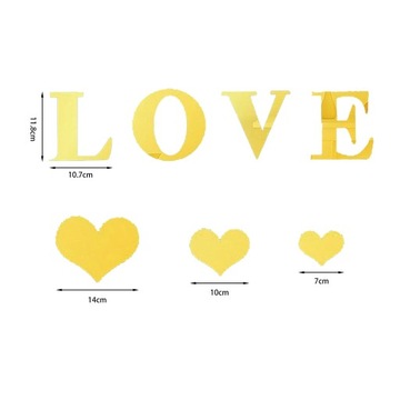 11шт/набор стикер стены любовные письма в форме сердца