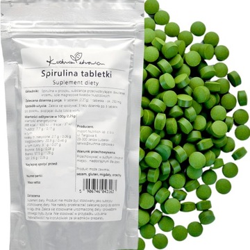 SPIRULINA TABLETKI 250g ALGI MORSKIE ANEMIA ODPORNOŚĆ | KUCHNIA ZDROWIA