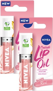 NIVEA 2x Pielęgnujący olejek do ust Rosé Zestaw