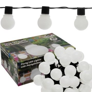 GIRLANDA OGRODOWA 20 LED ŻARÓWKI XXL ZIMNY BIAŁY