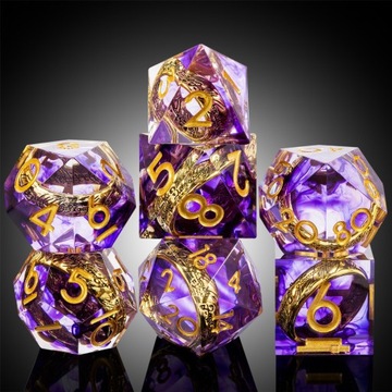 SPOTKANIE Z ARWEN ZESTAW 7 EPOKSYDOWYCH KOSTEK KOŚCI RPG