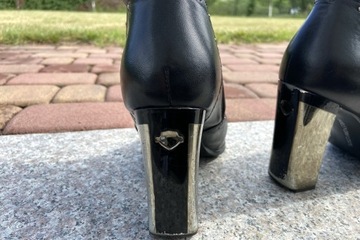 Damskie Buty Motocyklowe HARLEY DAVIDSON - Czarne Skórzane Rozmiar 39
