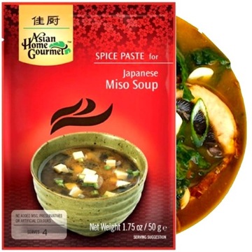 Gotowa Pasta Do Japońskiej Zupy Miso w Saszetce 50g ASIAN HOME GOURMET