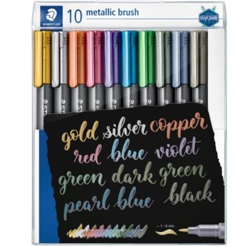 Marker pędzelkowy Staedtler Metallic 10szt. mix