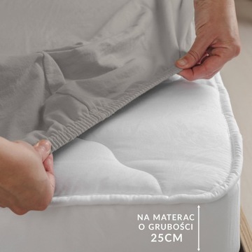 Prześcieradło jersey elastan z gumką 140x200x25 popiel Darymex