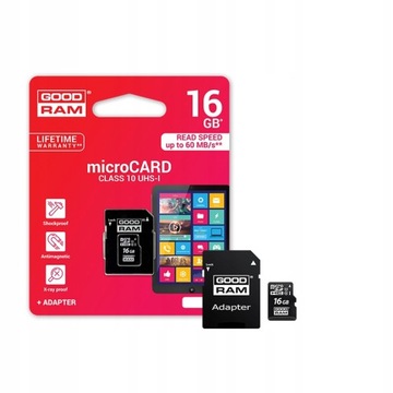 Karta micro SD 16GB do kamer słuchawek głośników