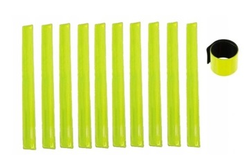 OPASKA ODBLASKOWA ŻÓŁTA 40 CM NA REKE ROWER 10 SZT