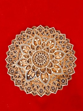 Мандала дерево 8 слоев 3D украшение стены