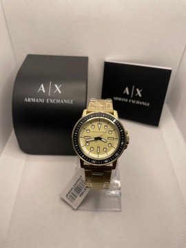 ZEGAREK MĘSKI ARMANI EXCHANGE ZŁOTY BRANSOLETA AX1854 KOPERTA 44MM