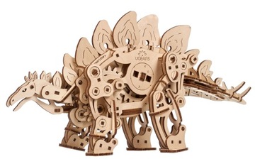 Puzzle Mechaniczne 3D Drewniane Stegozaur Dinozaur uGEARS Układanka Premium