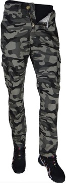 Spodnie Bojówki MORO ROZCIĄGLIWE SZARE Dostępne Różne Rozmiary Wejdź P&B 34