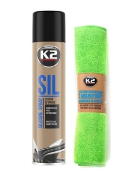 K2 SIL - 100% SILIKON W SPRAYU DO USZCZELEK 300 ML MIKROFIBRA