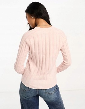 Mango NG3 pbf rozpinany różowy sweter guziki S