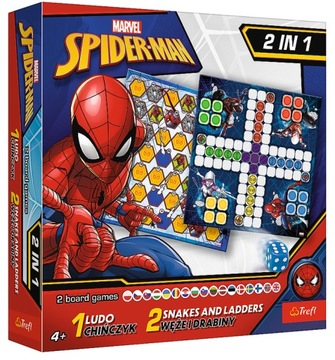 TREFL Gra 2w1 Chińczy - Węże i drabiny Spider-Man