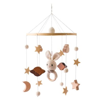 Montessori Baby Crib Mobile Sensoryczna Zabawka Słoń