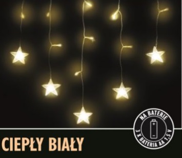 kurtyna świetlna LED na baterie 1m lampki na okno